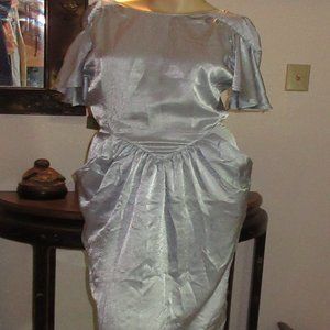 Vintage Silver Party Cocktail Dress 3/4
